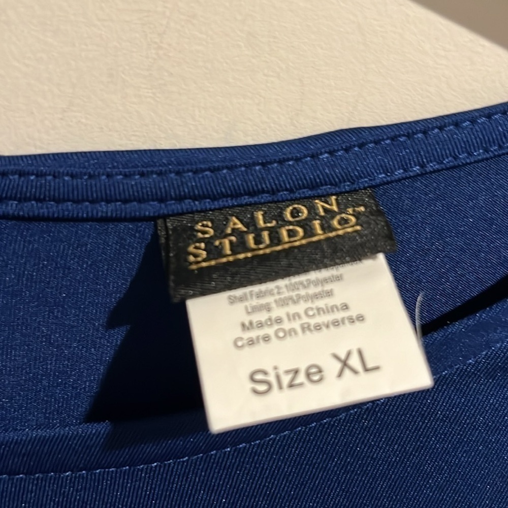 Salon Studio blue off white dress. Size XL. - Picture 4 of 6